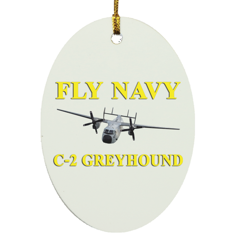 Fly Navy C-2 3 Ornament - Oval