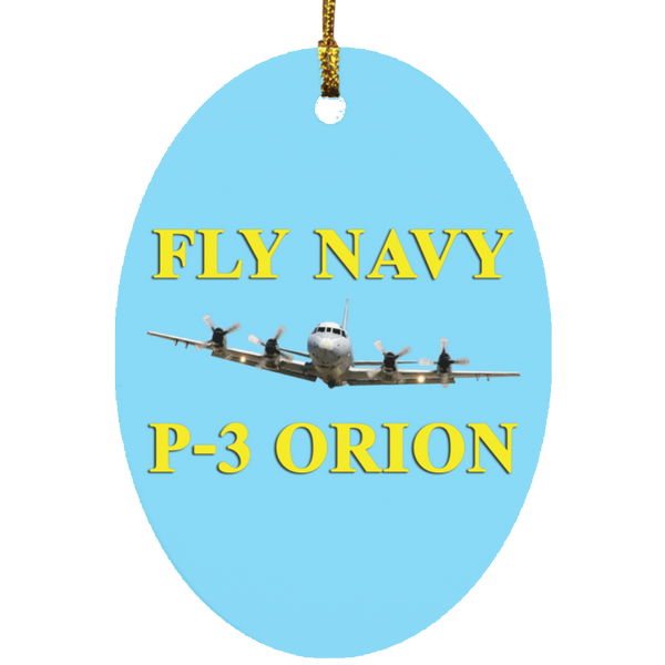 Fly Navy P-3 3 Ornament - Oval