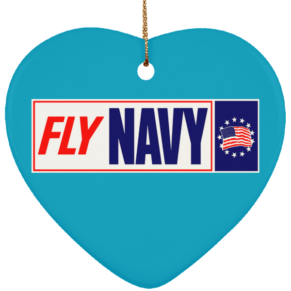 Fly Navy 1 Ornament - Heart