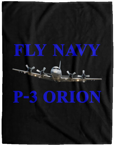 Fly Navy P-3 1 Blanket - Cozy Plush Fleece Blanket - 60x80