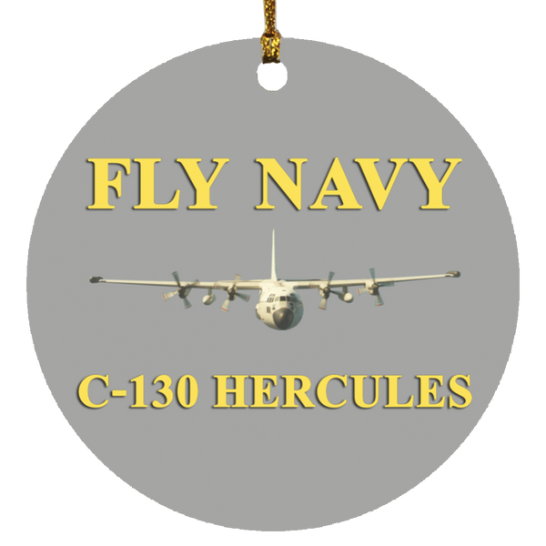 Fly Navy C-130 3 Ornament Ceramic - Circle