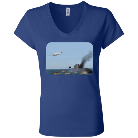 Abandon Ship Ladies Jersey V-Neck T-Shirt