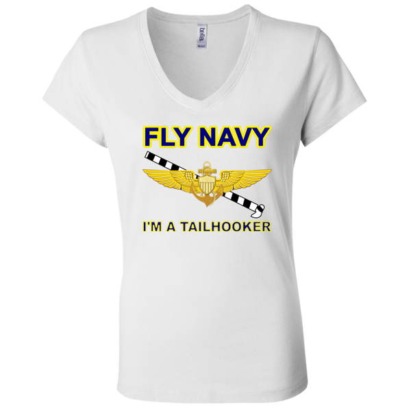Fly Navy Tailhooker Ladies' Jersey V-Neck T-Shirt