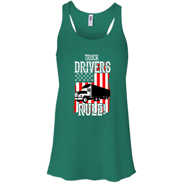 Truck Drivers Rule Flowy Racerback Tank