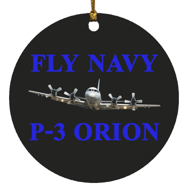 Fly Navy P-3 1 Ornament - Circle