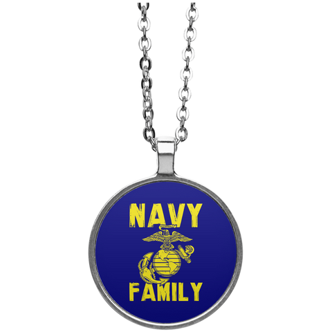 Navy Family Semper Fi 1 Circle Necklace