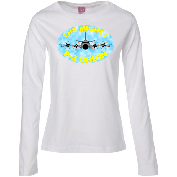 P-3 Orion 8 Mighty P-3 Ladies' LS Cotton T-Shirt