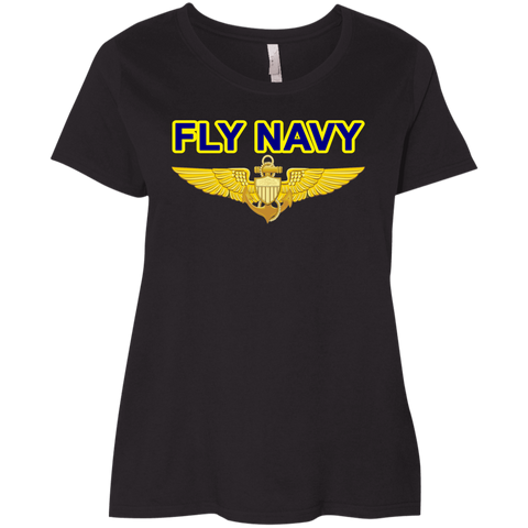 Fly Navy Aviator Ladies' Curvy T-Shirt