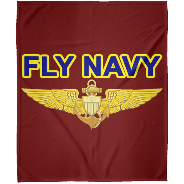 Fly Navy Aviator Blanket - Arctic Fleece Blanket 50x60