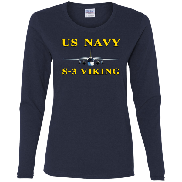 US Navy S-3 3 Ladies' Cotton LS T-Shirt