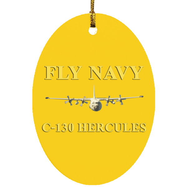 Fly Navy C-130 3 Ornament Ceramic - Oval