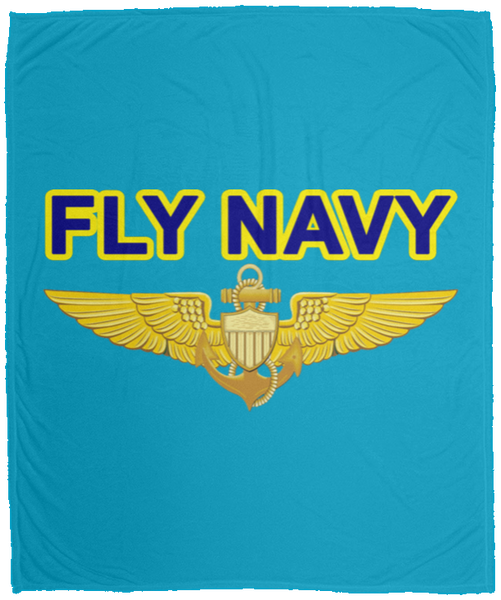 Fly Navy Aviator Blanket - Cozy Plush Fleece Blanket - 50x60