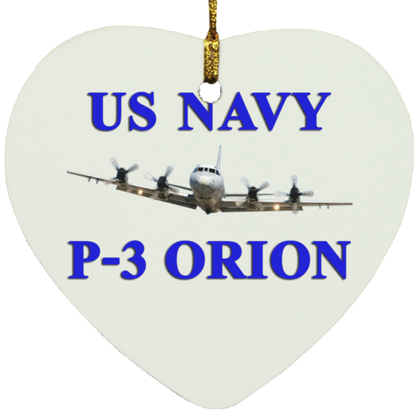 US Navy P-3 1 Ornament Ceramic - Heart