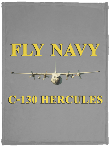 Fly Navy C-130 3 Blanket - Cozy Plush Fleece Blanket - 30x40