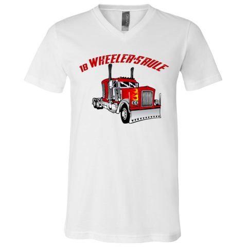 Trucker 18 Wheeler 1 Unisex Jersey SS V-Neck T-Shirt