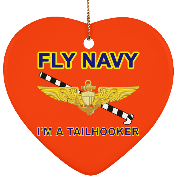 Fly Navy Tailhooker Ornament - Heart