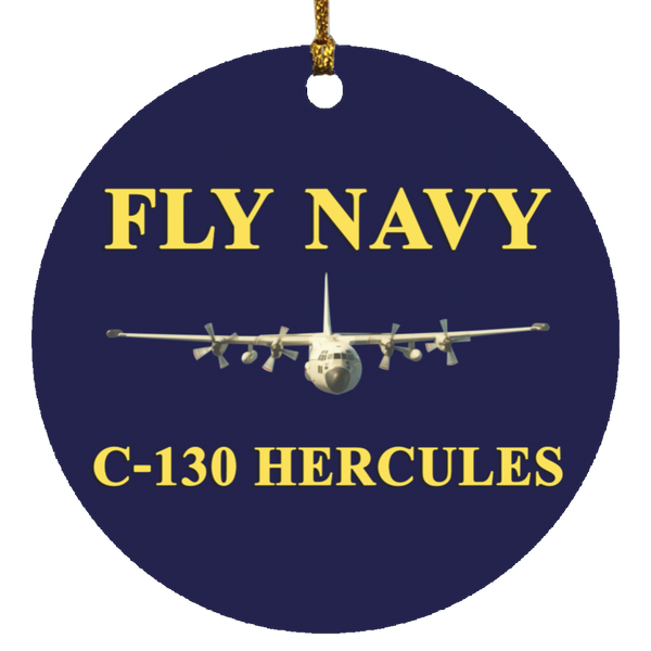 Fly Navy C-130 3 Ornament Ceramic - Circle