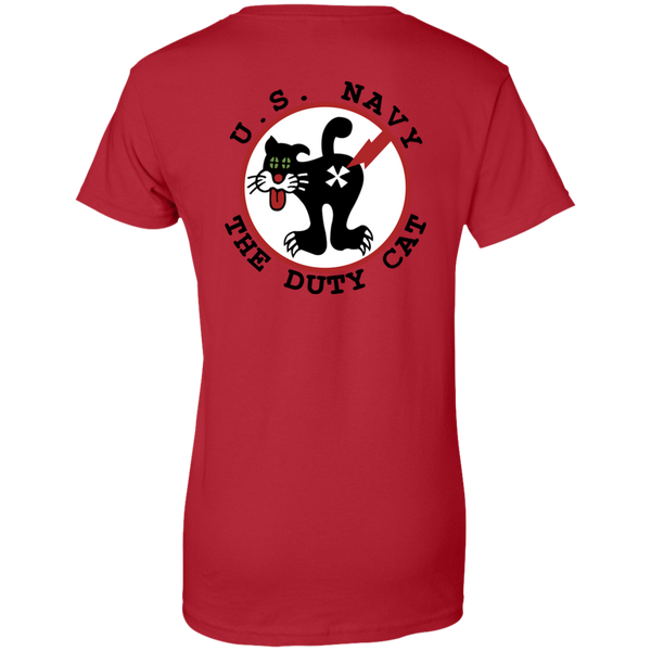 Duty Cat 2a Ladies Custom Cotton T-Shirt