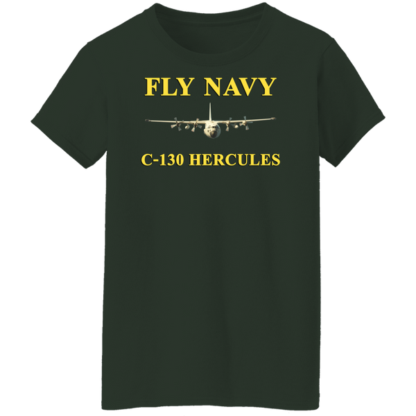 Fly Navy C-130 3 Ladies' Cotton T-Shirt