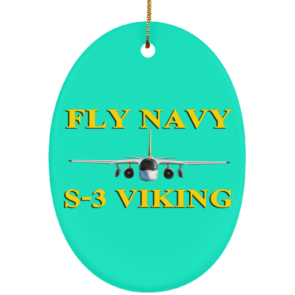 Fly Navy S-3 3 Ornament - Oval