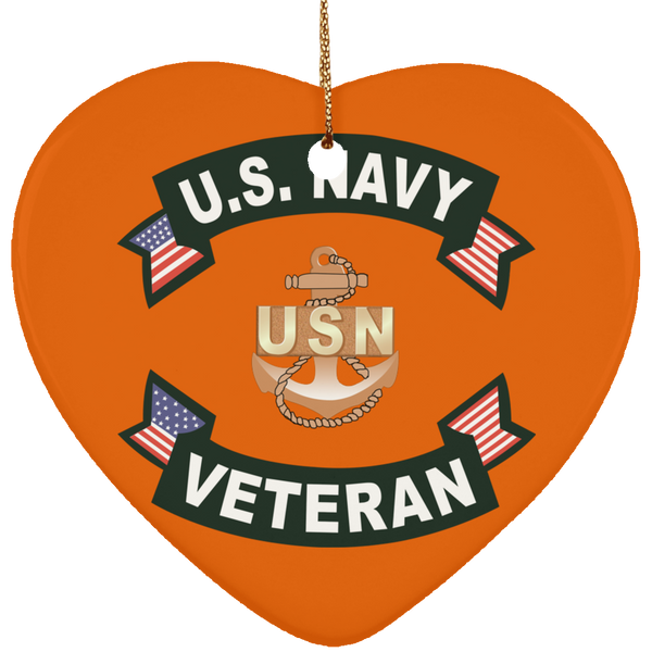 Navy Veteran 1 Ornament - Heart