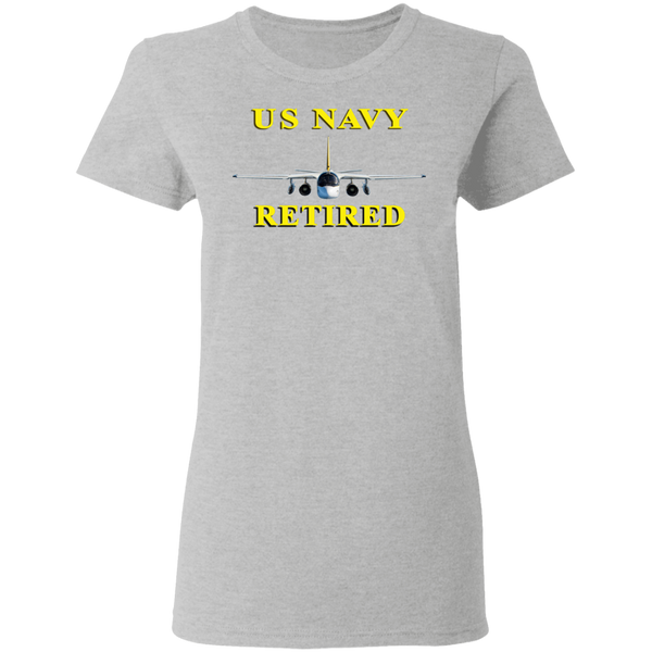Navy Retired 2 Ladies' Cotton T-Shirt