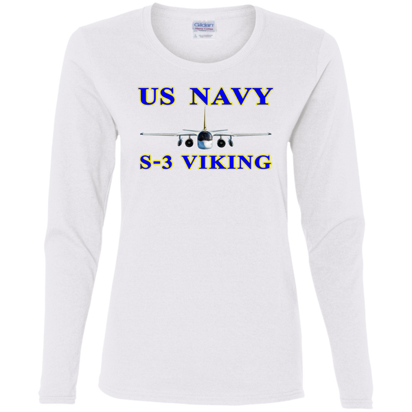 US Navy S-3 1 Ladies' Cotton LS T-Shirt