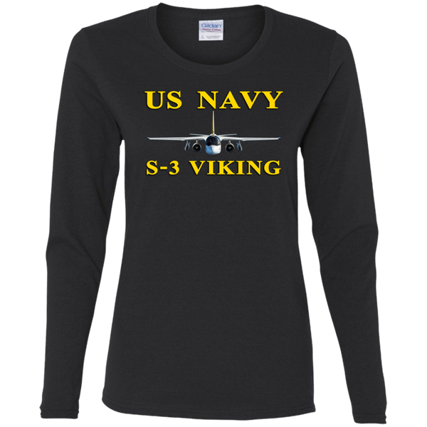 US Navy S-3 3 Ladies' Cotton LS T-Shirt