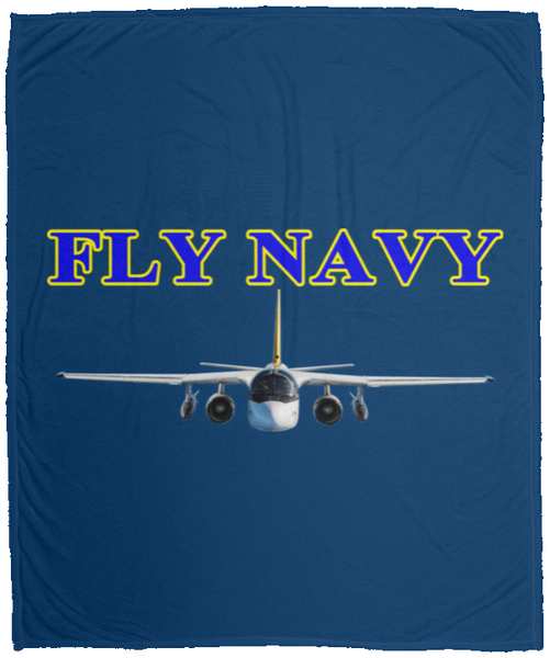 Fly Navy S-3 2 Blanket - Velveteen Micro Fleece Large