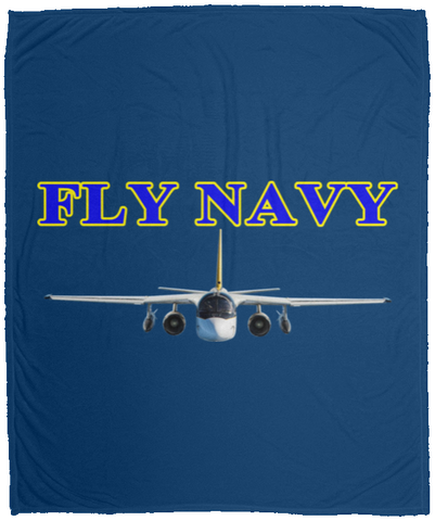 Fly Navy S-3 2 Blanket - Velveteen Micro Fleece Large