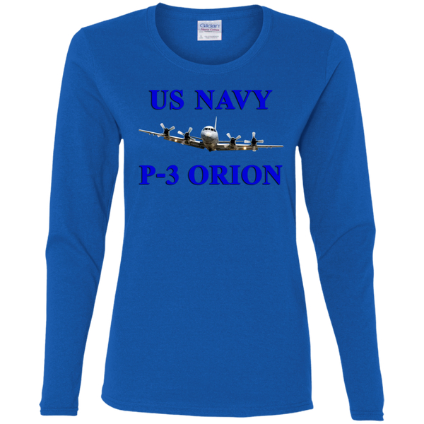 US Navy P-3 1 Ladies' Cotton LS T-Shirt