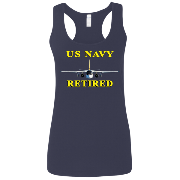 Navy Retired 2 Ladies' Softstyle Racerback Tank