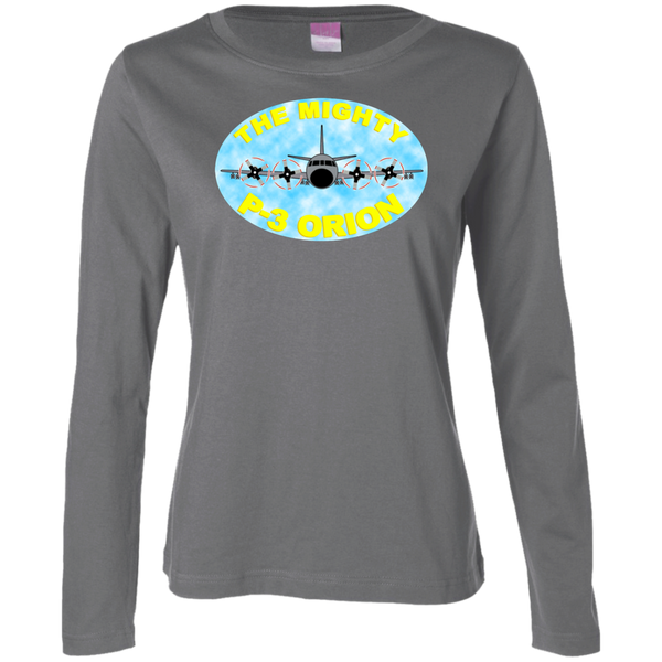 P-3 Orion 8 Mighty P-3 Ladies' LS Cotton T-Shirt