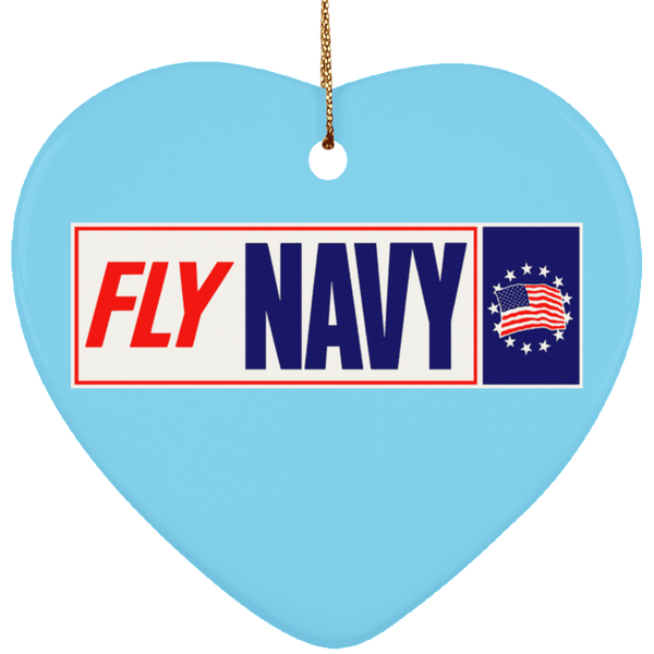 Fly Navy 1 Ornament - Heart