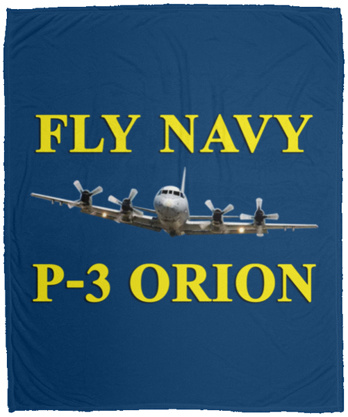 Fly Navy P-3 3 Blanket - Cozy Plush Fleece Blanket - 50x60