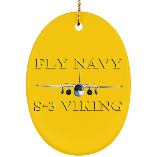 Fly Navy S-3 3 Ornament - Oval