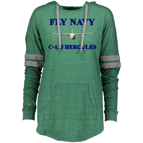 Fly Navy C-130 1 Ladies Hooded Low Key Pullover