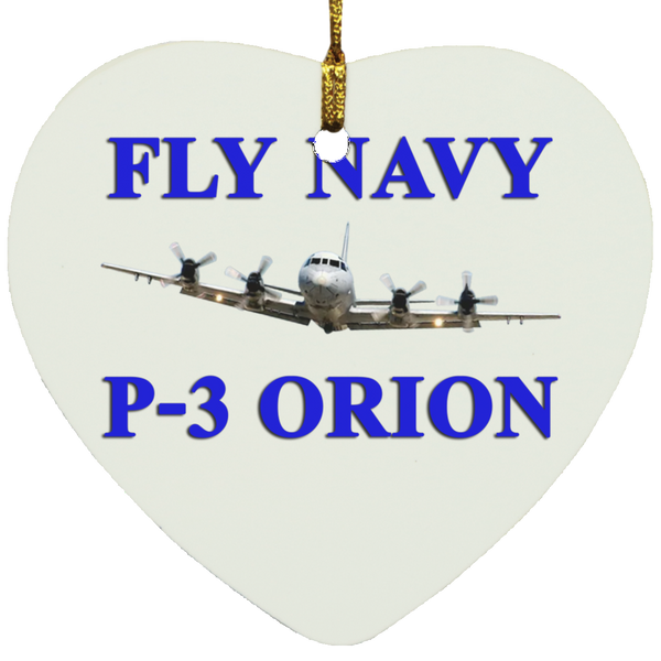 Fly Navy P-3 1 Ornament - Heart