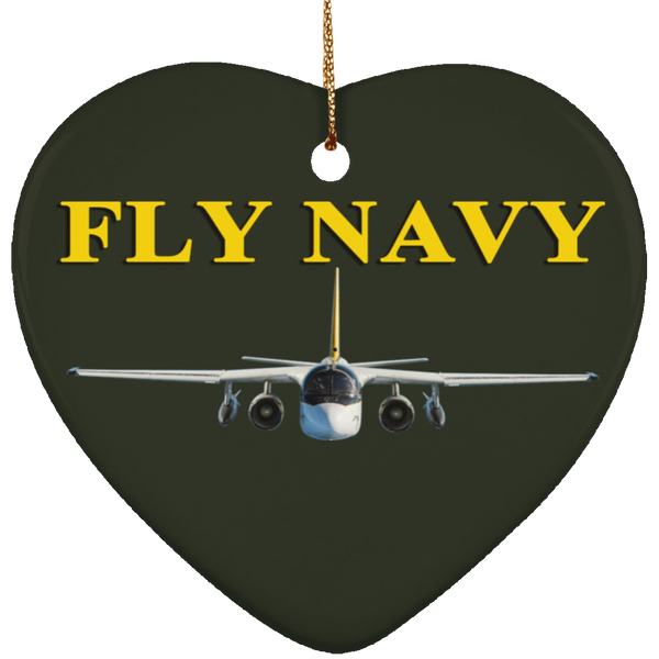 Fly Navy S-3 4 Ornament - Heart