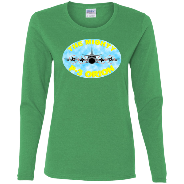 P-3 Orion 8 Mighty P-3 Ladies' Cotton LS T-Shirt