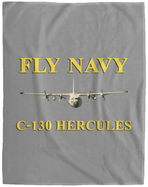 Fly Navy C-130 3 Blanket - Cozy Plush Fleece Blanket - 60x80