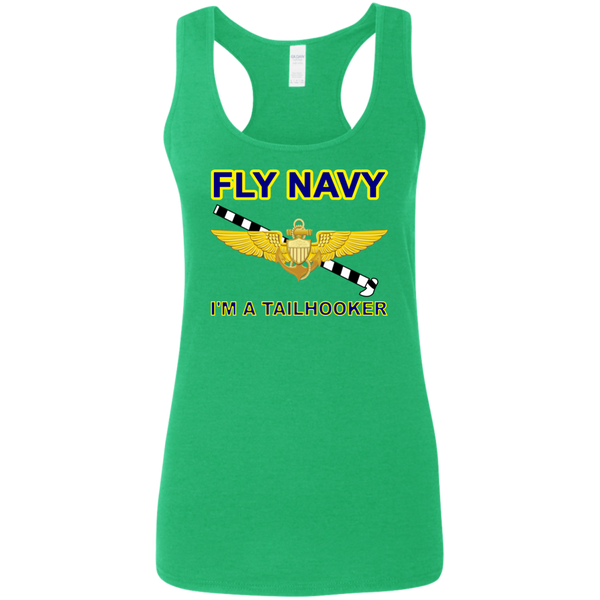 Fly Navy Tailhooker Ladies' Softstyle Racerback Tank
