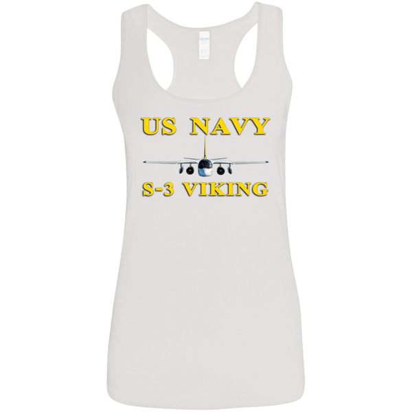 US Navy S-3 3 Ladies' Softstyle Racerback Tank