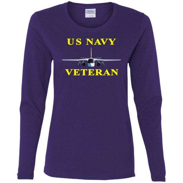 Navy Vet 3 Ladies' Cotton LS T-Shirt