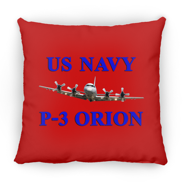 US Navy P-3 1 Pillow - Square - 18x18