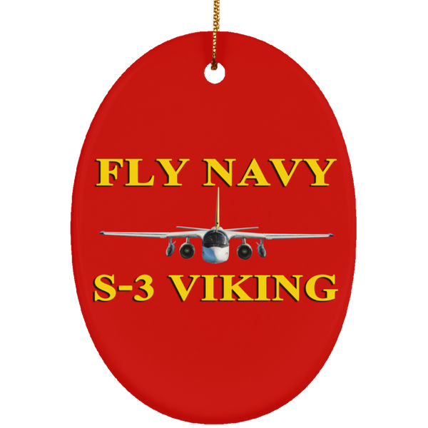 Fly Navy S-3 3 Ornament - Oval