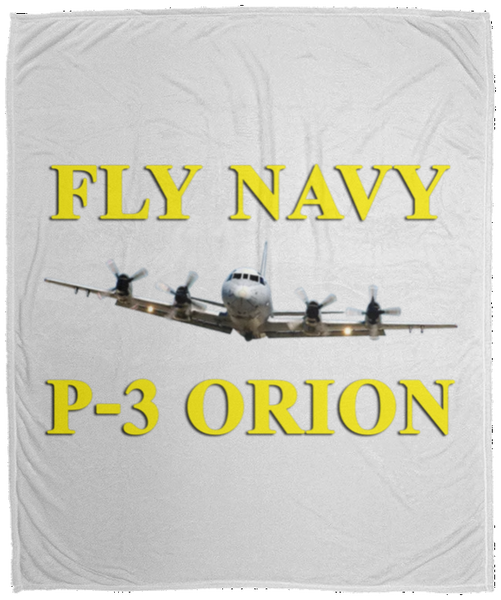 Fly Navy P-3 3 Blanket - Cozy Plush Fleece Blanket - 50x60