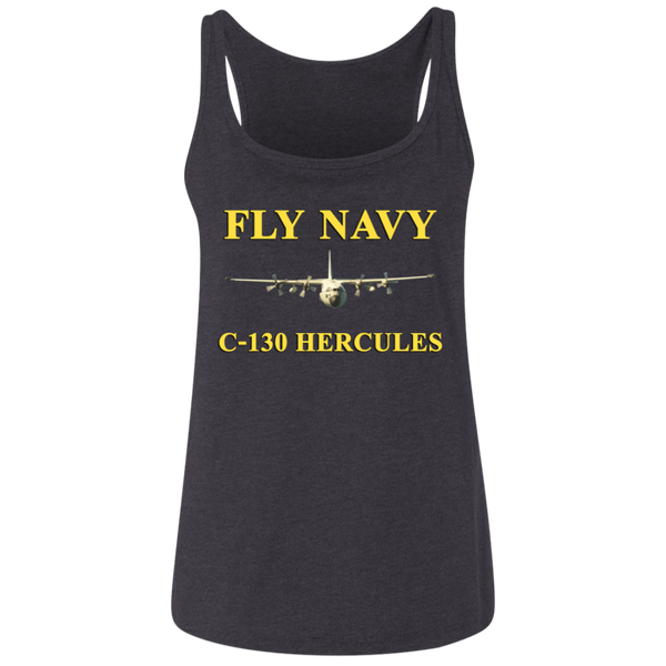 Fly Navy C-130 3 Ladies' Relaxed Jersey Tank