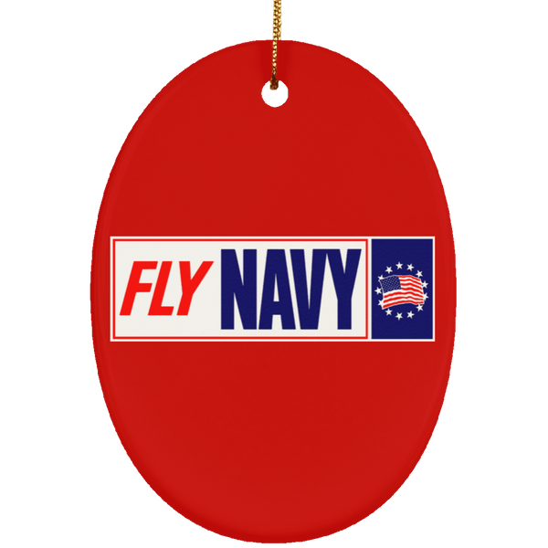 Fly Navy 1 Ornament - Oval