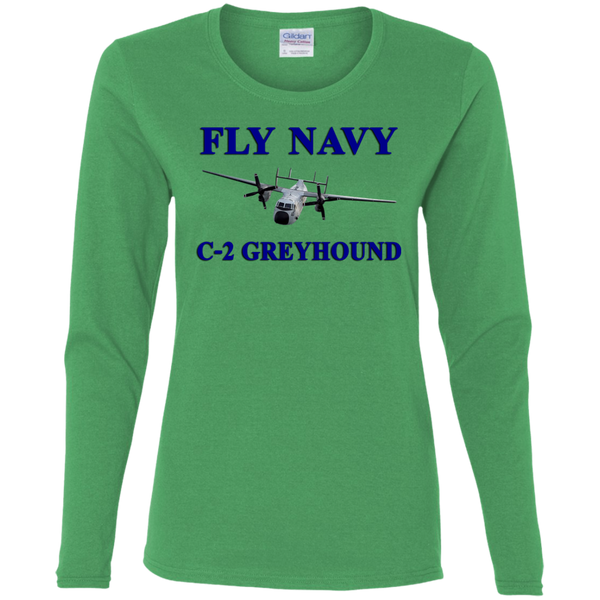 Fly Navy C-2 1 Ladies' Cotton LS T-Shirt